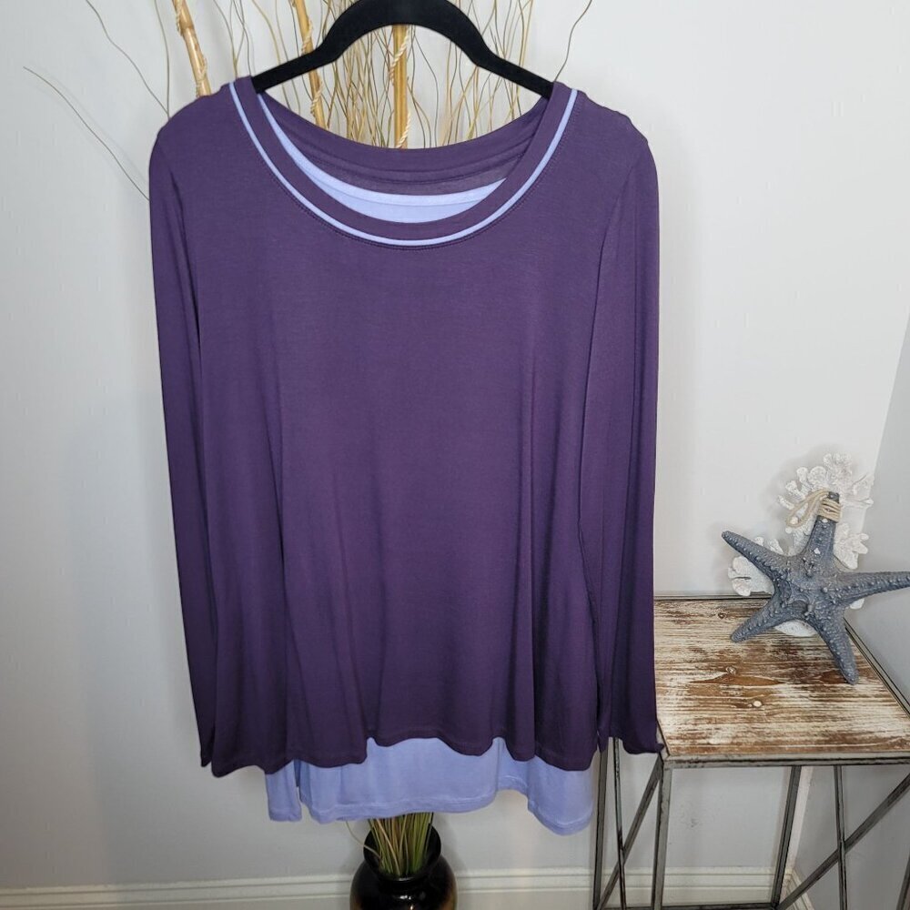 LOGO By Lori Goldstein 2PC Tunic Set Womens Medium